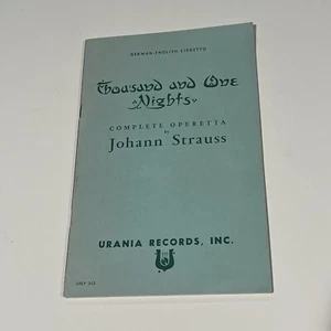 German English libretto thousand and one nights complete operetta Johann Strauss - Picture 1 of 4