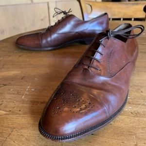 Ferragamo Brown Cap Toe Oxfords Men’s 11 D - Picture 1 of 10