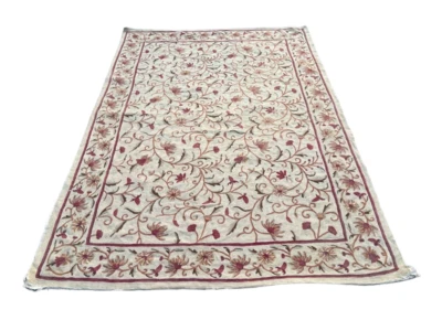 Alfombra estilo Aubusson francesa vintage puntada de cadena lana decoración del hogar alfombra 4x6 Foto 1 de 4