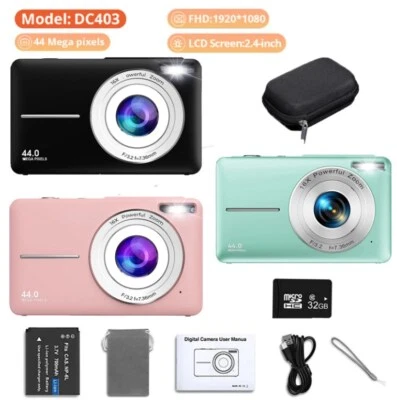 2.4 inch HD 1080P Digital Camera Rechargeable16x Zoom Compact Camera 44MP kids - Image 1 of 4