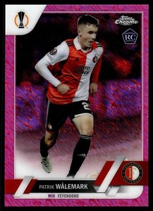 2022 Topps Chrome UEFA Pink Shimmer #182 Patrik Wålemark RC /250 Feyenoord