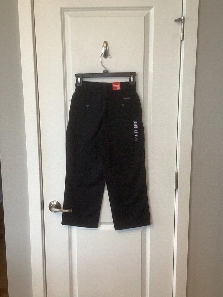 Calça uniforme frente plana azul cáqui infantil Gap nova com etiquetas tamanho 7 NOVA. Cintura ajustável - Imagem 1 de 4