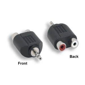 10x 3,5 mm 1/8 Zoll Stecker auf 2-RCA RW Buchse Audio Stecker Sound AUX RCA Stereo - Bild 1 von 1