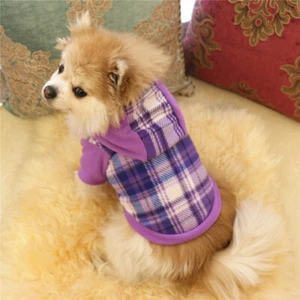 Sudadera con capucha a cuadros para perro sudadera con capucha para mascotas suministros para mascotas sudadera con capucha polar agradable para la piel G H - Imagen 1 de 17