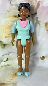 Fisher Price Loving Family African American Mom Dollhouse Doll 1993 Blue Shirt - Picture 1 of 11
