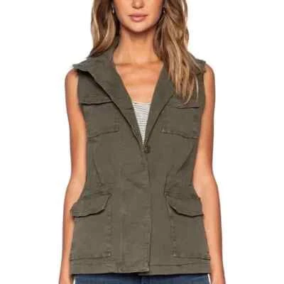 J Brand Women's Distress Trooper Vest Jacket Olive Sz S NWOT 248.00 - Image 1 of 4