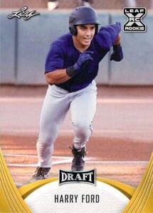 Harry Ford 30 2021 Leaf Draft Gold XRC Rookie - Seattle Mariners