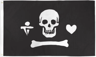 3X5 Stede Bonnet Flag Boating Flag Skull Jolly Roger Pirate PRINTED NYLON Flag - Image 1 of 3