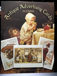 Vintage 1985 Book ANTIQUE ADVERTISING POSTCARDS New York Historical Society EUC - Imagen 1 de 7