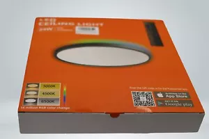 KEPPLUG Luce da soffitto montaggio a filo, 24 W RGB bianco e nero - Foto 1 di 5