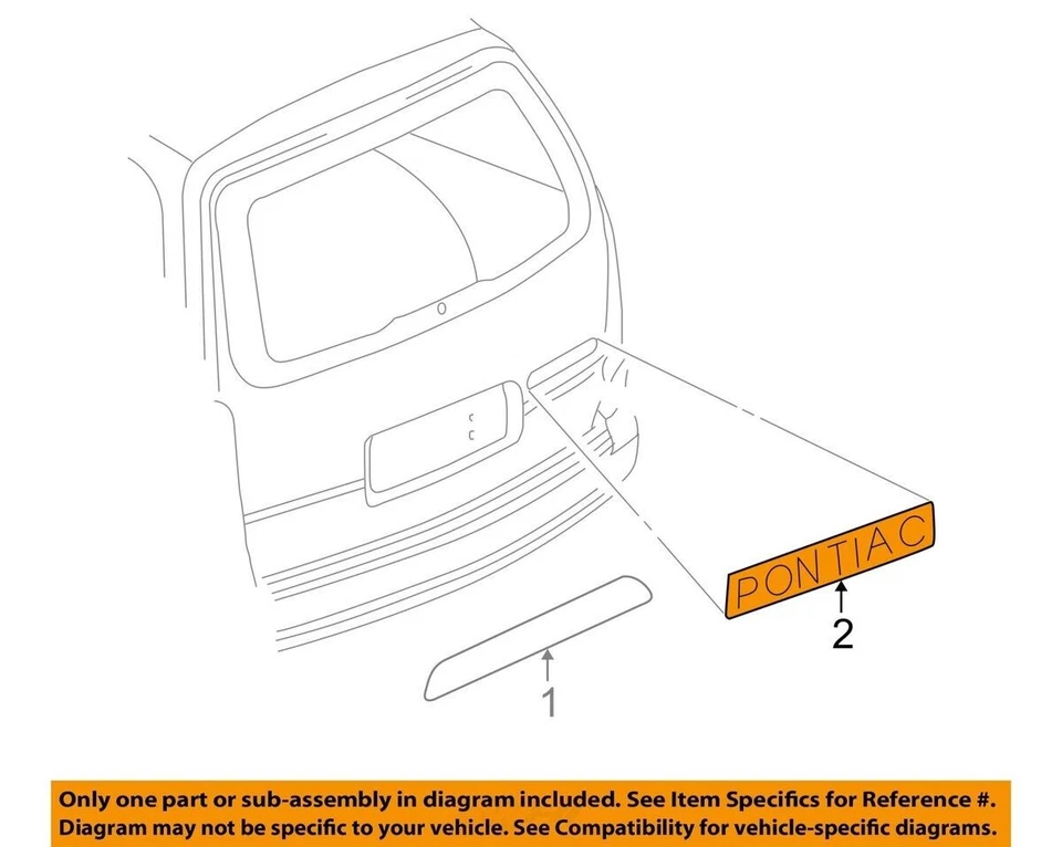 NEW OEM 1999-2005 Pontiac Montana Liftgate Emblem 10421819 - Image 1 of 1