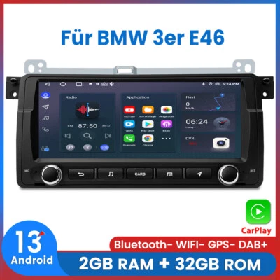 8" Carplay Android13 Autoradio Für BMW E46 3er 1998-2006 GPS NAVI BT RDS FM DAB+ - Bild 1 von 4