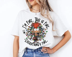 Everything is Fine Christmas T-Shirt, Anxiety Sweatshirt, Funny Xmas Gift Women - Picture 1 of 4
