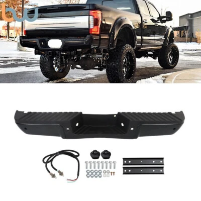 For 2008-2012 Ford F-250 F-350 Super Duty Rear Step Bumper Assembly Black Steel - Image 1 of 4