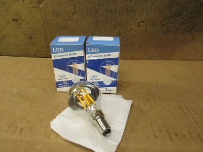 Two LED Filament Bulb 4w E14-220v 2700k Half Chrome Edison Bulb Dimmable Mirror - Image 1 of 4
