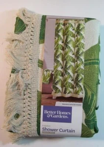 Tropical Theme Green PALM LEAVES Fabric Shower Curtain 72inx72in 182.9 X182.9 cm - Picture 1 of 4