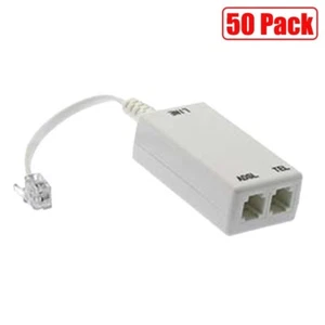 50x ADSL ADSL2 DSL Modem Telephone Phone Fax InLine Splitter Filter Network RJ11 - Picture 1 of 3