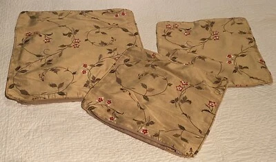 Set of 3 Silk Cushion Covers - all over embroidery - no forms - Image 1 of 4