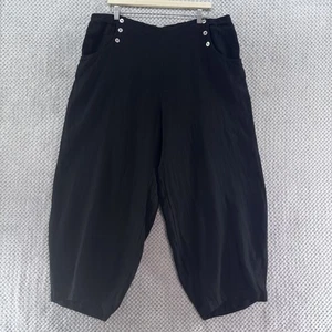 Bryn Walker Hose Damen 1X schwarz Leinen weites Bein Tapper Lagenlook Boho nachhaltig - Bild 1 von 16
