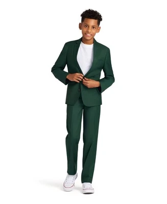 Traje Chaqueta Calvin Klein Infinite Mezcla Lana Elástica Niños Grandes 12 Verde Oscuro L/S Foto 1 de 4