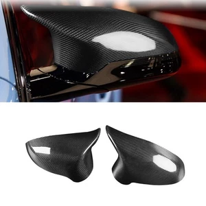 2x Real Carbon Fiber Side View Mirror Covers Cap For 2015-2020 BMW M3 M4 F80 F82 - Picture 1 of 16