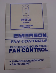 Emerson Fan Controls Electronic Solid State SW95LW White - Picture 1 of 11