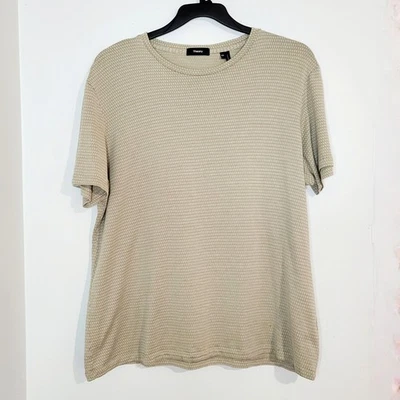 Camiseta Theory Para Hombre Limpia Union Jaquard Tostado Tejido Manga Corta Camisa. Talla XXL Foto 1 de 4