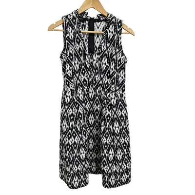 Rosa Tartán Mujer Negro Blanco Geométrico Acampanado Vestido Talla 6 Foto 1 de 4