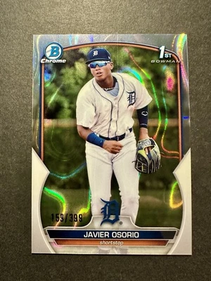 2023 Bowman Chrome Prospects Javier Osorio #BCP-4 Raywave Refractor /399 Tigers - Image 1 of 2