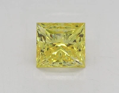 Princess 1.03ct Fancy Intense Yellow VS1 HPHT IGI Loose Lab Grown Diamond - Image 1 of 3