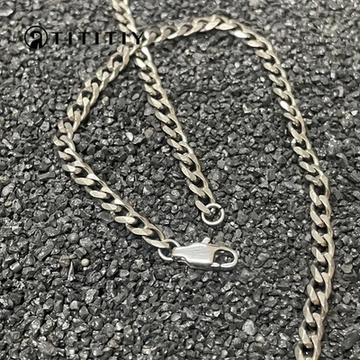 Colar de titânio puro moagem seis lados de largura 4,1 mm antialérgico presente requintado - Imagem 1 de 4