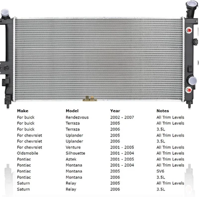 Radiator for 2002-2007 Buick Rendezvous 2001-2005 Pontiac Montana Aztek Venture - Изображение 1 из 4