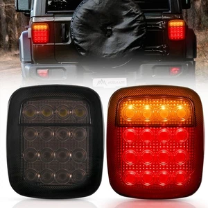 2Pcs Universal 16 LED Tail Lights Turn Signal Lamps For Wrangler YJ TJ CJ Truck - Picture 1 of 12