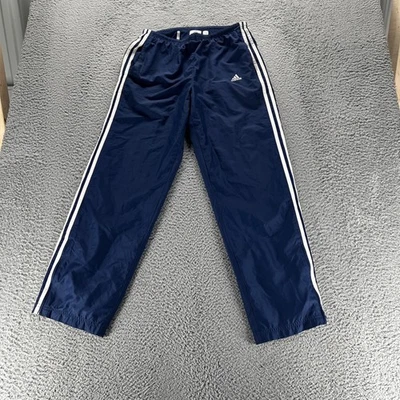 Pantalones deportivos Adidas vintage para hombre medianos azules rectos 3 tiras forrados de malla Foto 1 de 4
