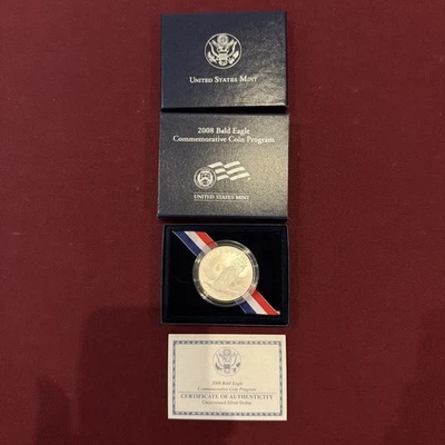 2008 P Bald Eagle Proof Silver Dollar ~ Commemorative $1 in OGP - Image 1 of 4