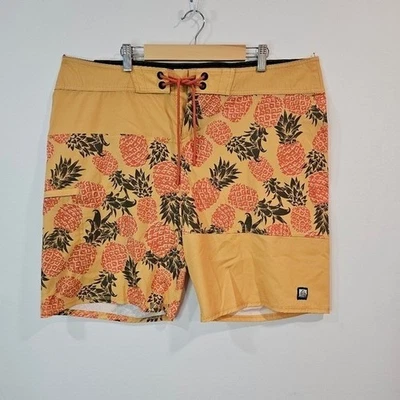 REEF Mens Carson Hawaiian Pineapple Stretch Board Shorts Surfer Waist 38  XL - Image 1 of 4