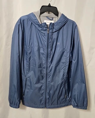 Casaco de chuva Calvin Klein feminino forrado de lã corta-vento com capuz azul GG - Imagem 1 de 4