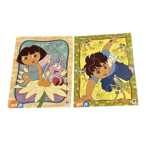 2 Nick Jr. Puzzles Dora the Explorer & Diego Wooden 9 Piece Puzzles Viacom 2007 - Picture 1 of 7