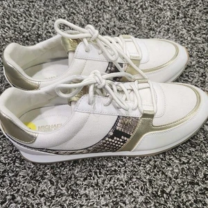 Neu Michael Kors Callan Damen-Tennisschuhe Farbe elfenbein/gold Größe 9... - Bild 1 von 7