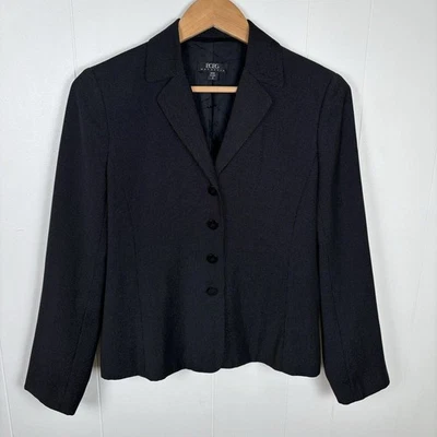Chaqueta Blazer BCBG Maxazria Para Mujer Talla 2 Negra 4 Botones Frontal Hecha en EE. UU. Foto 1 de 4