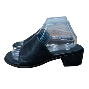 Neu ohne Karton Eileen Fisher luftige schwarze Leder-Pantolette mit Absatz Slipper Riemen-Sandale, Größe 8 - Bild 1 von 7