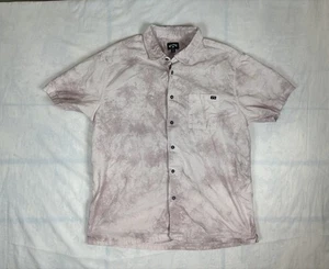 Billabong Short Sleeve ButtonMens XL Sundays Cotton Shirt Tie Dye Pink Salmon - Picture 1 of 5