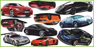 COCHES DEPORTES Niños Pegatinas de pared Coche Deporte Decoración Pegatinas de pared JUEGO #2 - Imagen 1 de 8