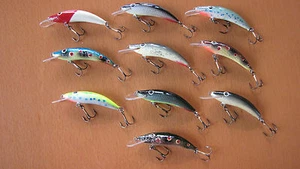 10 x KÖDER GOLD ASSAN WOBBLER BOGENFORELLE 5,5cm 3,5g SCHWIMMENDE HANDARBEIT aus Holz - Bild 1 von 5