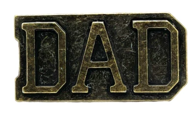 Hebilla de cinturón de metal vintage DAD 3 3/4" X 1 7/8" Foto 1 de 4