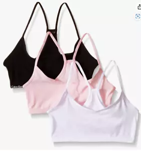 NEW Calvin Klein Big Girls' Racerback Crop Training Bra Bralettes 3 Pack SMALL - Picture 1 of 1