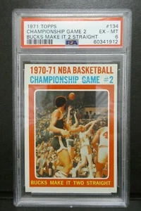 1971 Topps Championship Game 2 Bucks Make It 2 Straight #134 PSA 6 EX-MT - Picture 1 of 2