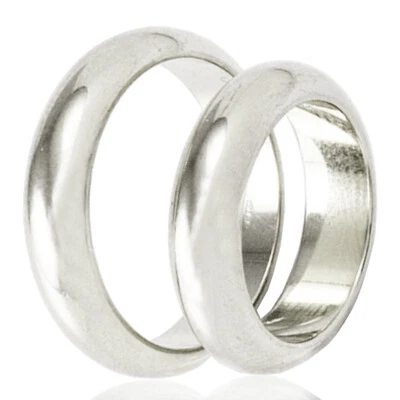 Anello fede nuziale classica in argento titolo 925 spessore di 5 mm e peso gr. 7 - Immagine 1 di 2