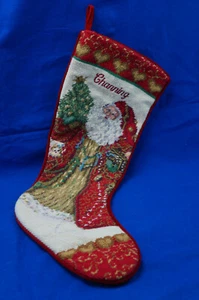 Coca-Cola Needlepoint / Tapestry Christmas Stocking "CHANNING"  - Picture 1 of 9