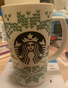 2016 Starbucks Coffee mug tall mermaid Siren decorated white green cup - Picture 1 of 4